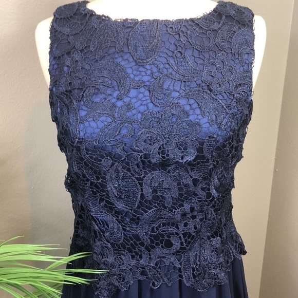 The London Company Dress Midi Navy Lace Evening 8 - Picture 6 of 11
